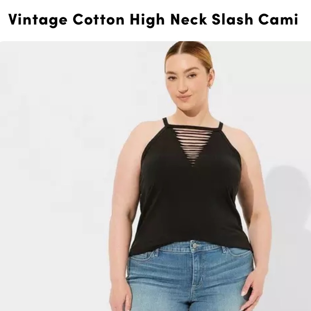 Torrid Black High Neck Strappy Cami